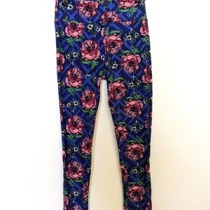 LulaRoe Blue Floral Leggings